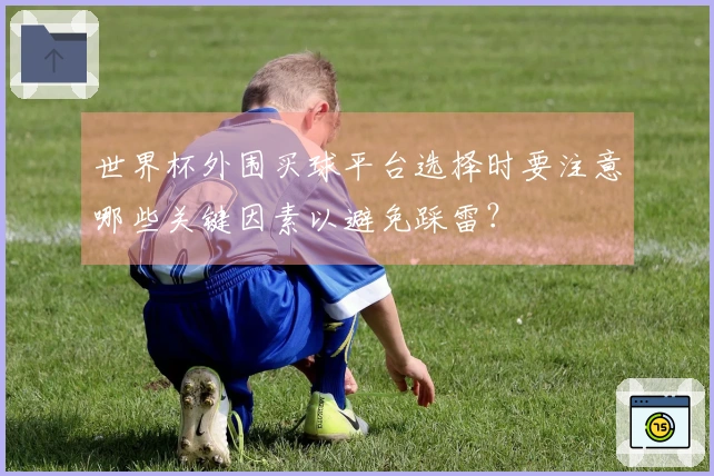 世界杯外围买球平台选择时要注意哪些关键因素以避免踩雷？